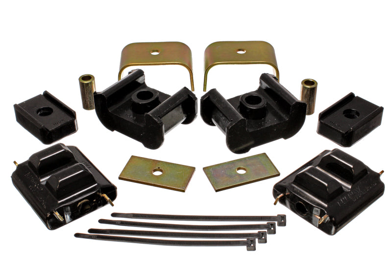 ES Eng/Trans Combo Kit - Black - Energy Suspension 73-84 K5 Blazer 4WD Fullsize Black Complete Motor & Trans Mount Set Zinc Finish