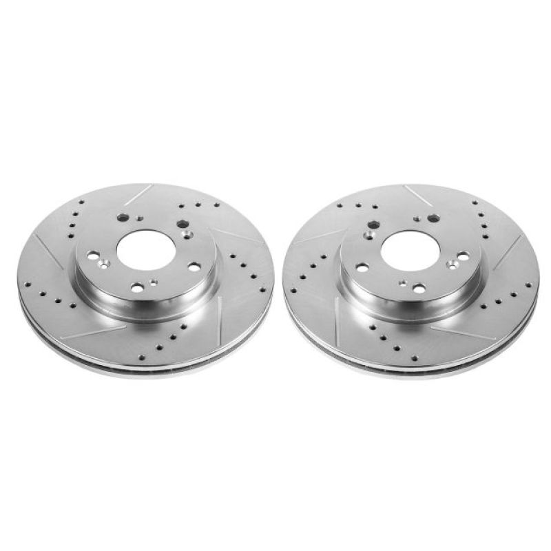 PSB Evolution Drill/Slot Rotor - Power Stop 2013 Acura ILX Front Evolution Drilled & Slotted Rotors - Pair