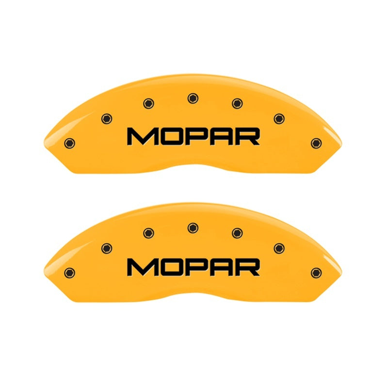 MGP Caliper Covers 2 Logo - MGP 2 Caliper Covers Engraved Front Mopar Yellow Finish Black Char 2006 Jeep Wrangler