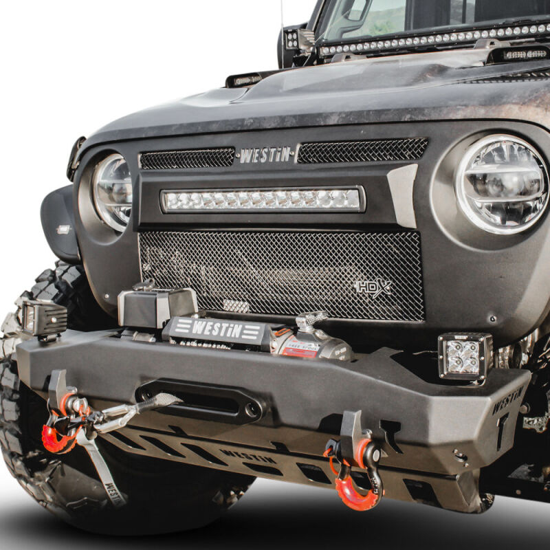 WES WJ2 Bumpers - Westin 18-22 Jeep Wrangler JL / 20-22 Gladiator WJ2 Stubby Front Bumper - Tex. Blk