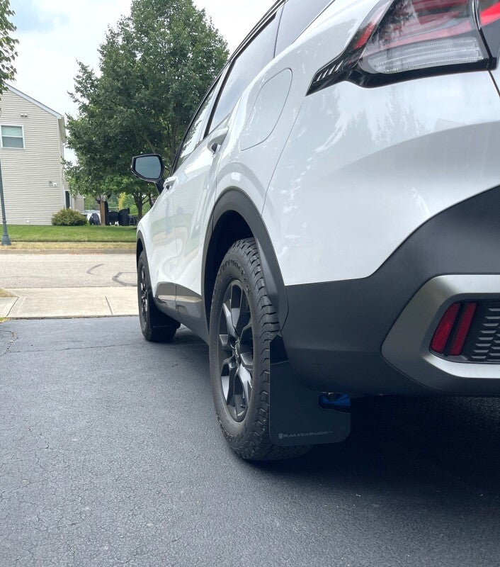 RAL UR Blk Flap/Met. Blk Logo - Rally Armor 23-26 Kia Sportage Black UR Mud Flap w/ Metallic Black Logo