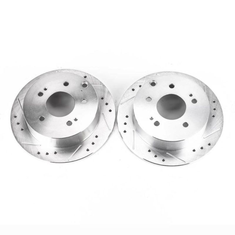 PSB Evolution Drill/Slot Rotor - Power Stop 06-12 Mitsubishi Eclipse Rear Evolution Drilled & Slotted Rotors - Pair