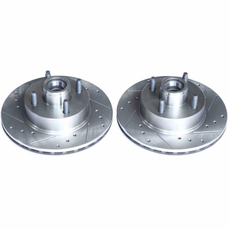 PSB Evolution Drill/Slot Rotor - Power Stop 1979 Ford Mustang Front Evolution Drilled & Slotted Rotors - Pair