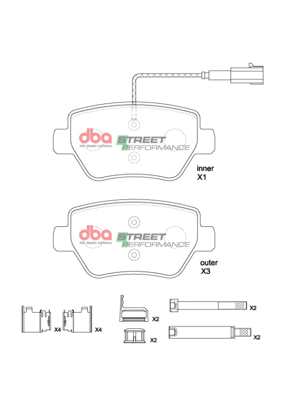DBA SP Performance Brake Pads - DBA 15-16 Maserati Quattroporte (w/360mm Front Rotor) SP Performance Front Brake Pads