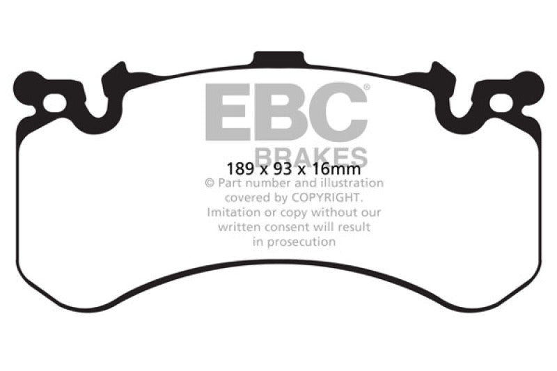 EBC Yellowstuff Brake Pad Sets - EBC 11+ Audi A8 Quattro 6.3 (Cast Iron Rotors) Yellowstuff Front Brake Pads