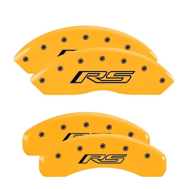 MGP Caliper Covers 4 Logo - MGP 4 Caliper Covers Engraved Front & Rear Gen 5/RS Yellow finish black ch