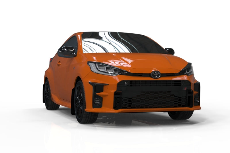 RAL UR Blk Flap/Wht Logo - Rally Armor 20-25 Toyota GR Yaris Black Mud Flap w/White Logo
