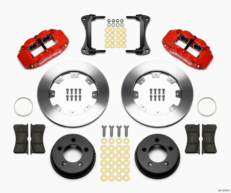 WIL Superlite Brake Kit - Wilwood Narrow Superlite 4R Front Kit 12.19in Drilled Red 87-89 Jeep YJ