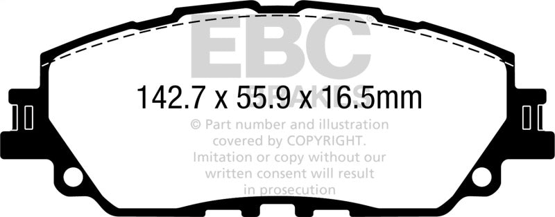 EBC Greenstuff Brake Pad Sets - EBC 2019+ Lexus ES300H 2.5L Hybrid Greenstuff Front Brake Pads
