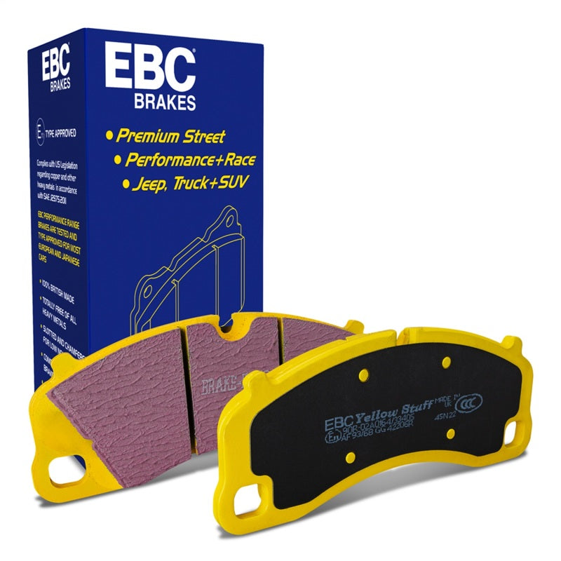 EBC Yellowstuff Brake Pad Sets - EBC 13-15 Porsche 911 (991) (Cast Iron Rotor only) 3.8 GT3 Yellowstuff Front Brake Pads