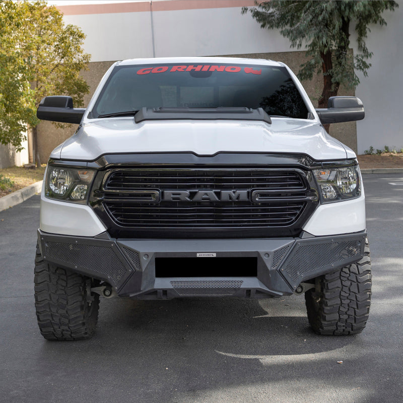 GOR Element Bumper - Go Rhino 19-24 Ram 1500 (Excl. Rebel/Warlock/TRX) Element FR Bumper w/Fixed Lgt Bar Mount - Tex. Blk