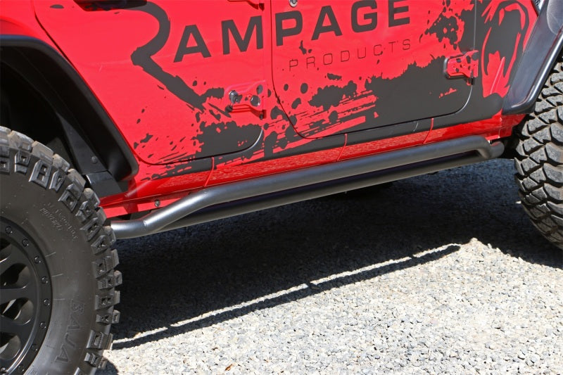 RAM Slimline Side Bars - Rampage 2018-2019 Jeep Wrangler(JL) Unlimited Sport S 4-Door Rail Slide Step - Black