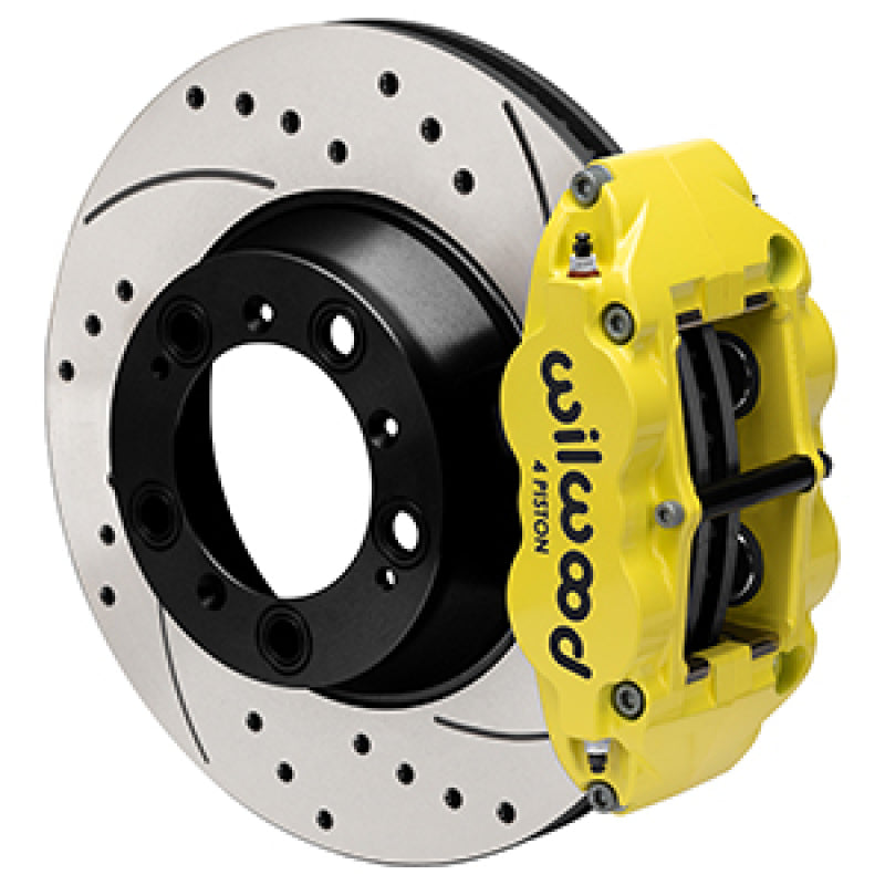 WIL Superlite Brake Kit - Wilwood 99-12 Porsche 911 (996/997) Superlite 4R Rear Brake Kit Drilled 14.00in Rotor w/Lines - Ylw