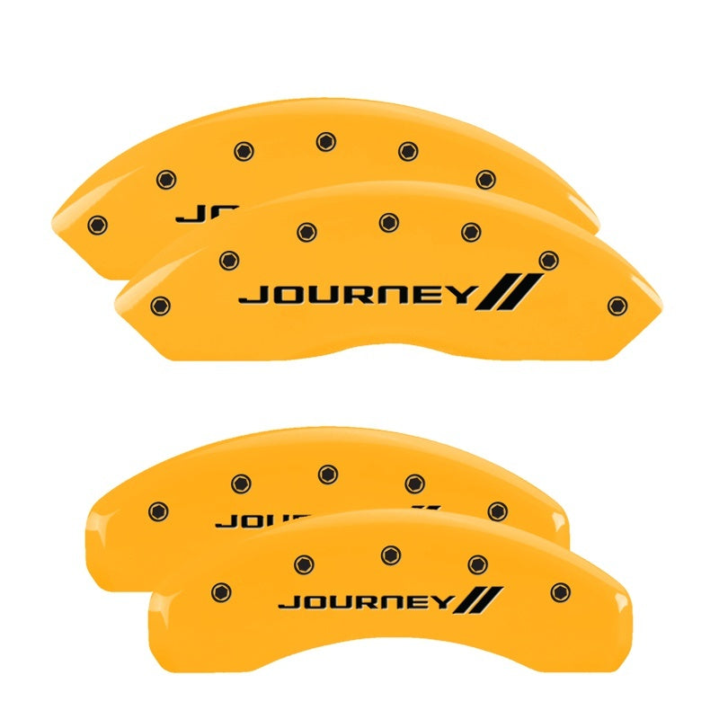MGP Caliper Covers 4 Logo - MGP 4 Caliper Covers Engraved Front & Rear With stripes/Journey Yellow finish black ch
