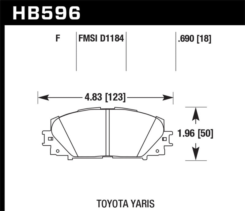 HAWK HPS 5.0 Brake Pad Sets - Hawk 07-16 Toyota Yaris HPS 5.0 Front Brake Pads