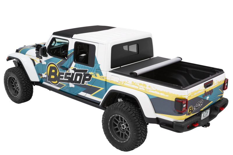 BES EZ-Roll Tonneau Covers - Bestop Roll Soft Tonneau - 20-26 Jeep Gladiator For 5 Ft. Bed EZ-Roll (Premium Black Twill)