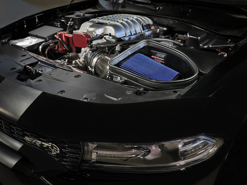 AFE Track Series Intake - aFe Dodge Charger SRT Hellcat Redeye 21-23 V8-6.2L Track Series Stage-2 Carbon Fiber Intake Pro 5R