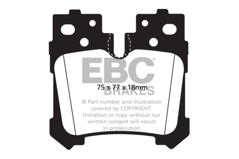 EBC Yellowstuff Brake Pad Sets - EBC 07+ Lexus LS460 4.6 Yellowstuff Rear Brake Pads