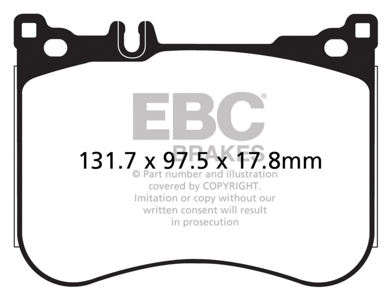 EBC Redstuff Brake Pad Sets - EBC 14+ Mercedes-Benz S550 4.7 Twin Turbo AMG Sport Pkg Redstuff Front Brake Pads