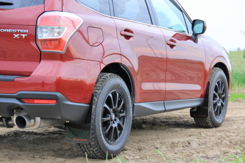 RAL UR Blk Flap/Rd Logo - Rally Armor 14-18 Subaru Forester Black Mud Flap w/ Red Logo
