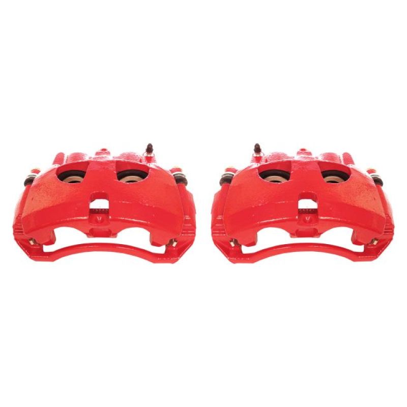 PSB Red Calipers - Power Stop 09-10 Dodge Ram 2500 Front Red Calipers w/Brackets - Pair