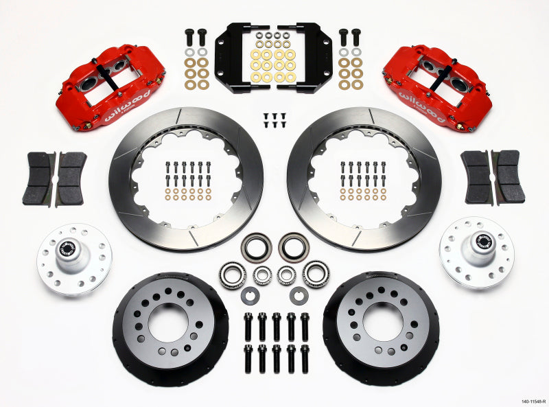 WIL Superlite Brake Kit - Wilwood Narrow Superlite 6R Front Hub Kit 12.88in Red Magnum Force Drop Spindle