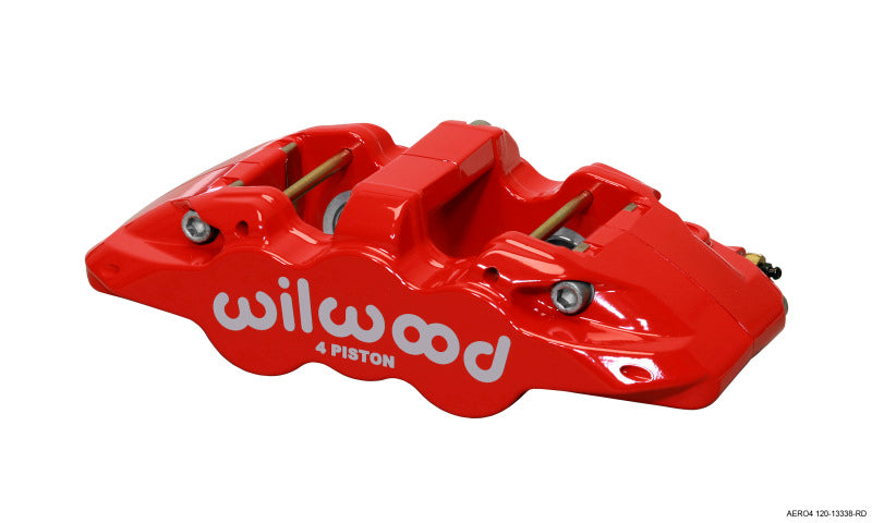 WIL Aero Caliper - Wilwood Caliper-Aero4 - Red 1.12/1.12in Pistons 1.10in Disc