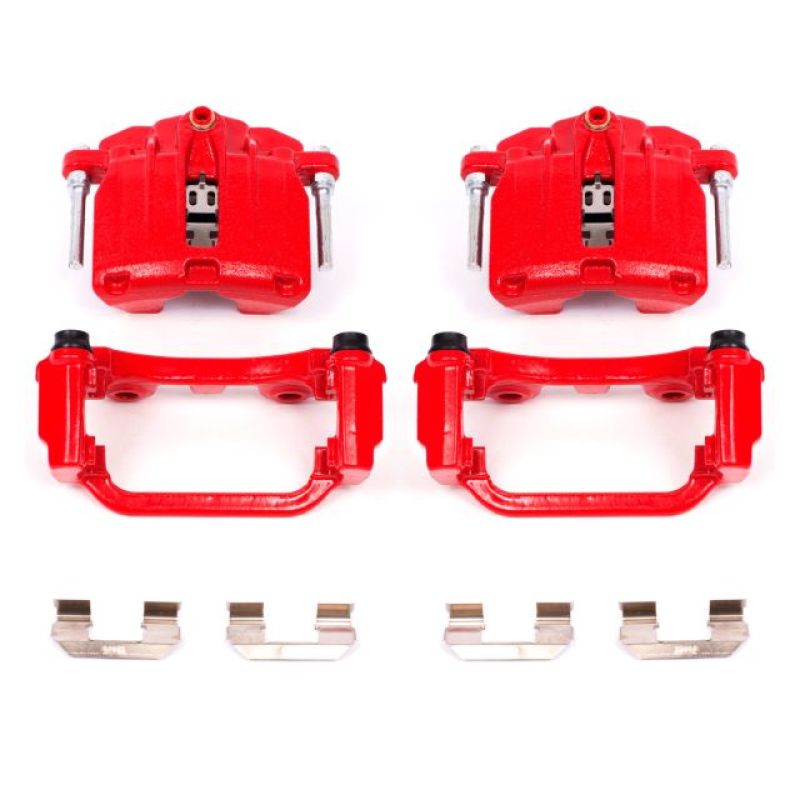 PSB Red Calipers - Power Stop 00-03 Cadillac DeVille Rear Red Calipers w/Brackets - Pair