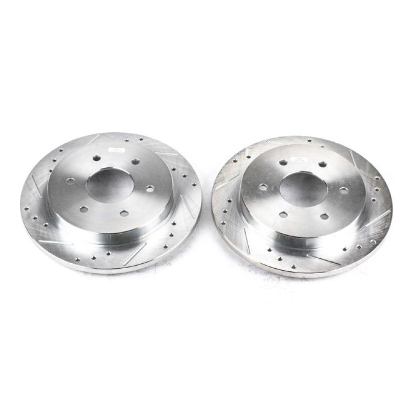 PSB Evolution Drill/Slot Rotor - Power Stop 04-10 Infiniti QX56 Rear Evolution Drilled & Slotted Rotors - Pair