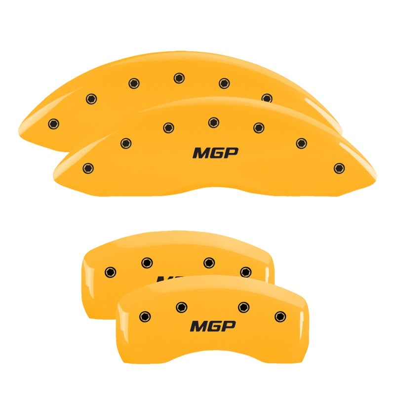 MGP Caliper Covers 4 Standard - MGP 4 Caliper Covers Engraved Front & Rear MGP Yellow finish black ch