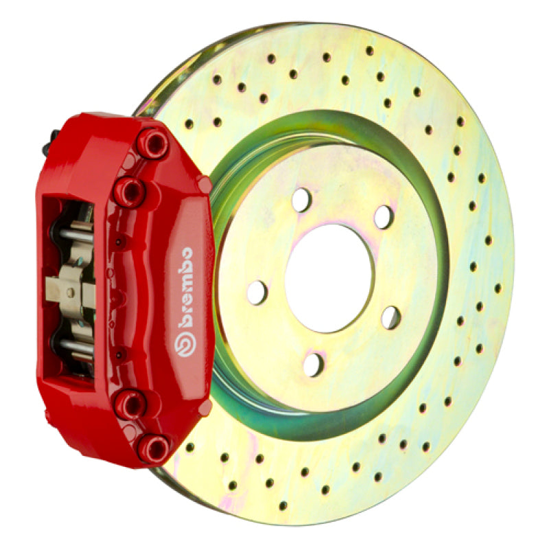 BRB Big Brake Kits - Brembo 87-91 M3 (E30) Front GT BBK 4 Piston Cast 2pc 330x28 1pc Rotor Drilled-Red