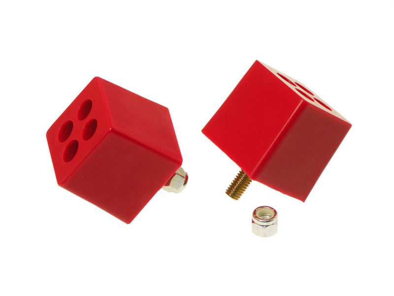 PRO Bump Stops - Red - Prothane Universal Bump Stop 2X2X2 W 3/8in Stud - Red