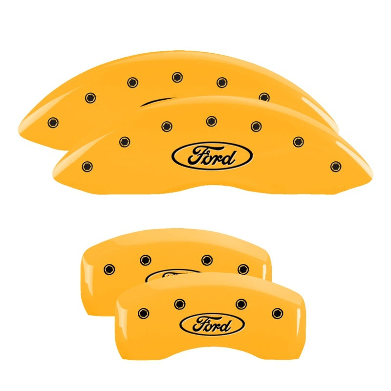 MGP Caliper Covers 4 Logo - MGP 4 Caliper Covers Engraved Front & Rear Oval logo/Ford Yellow finish black ch