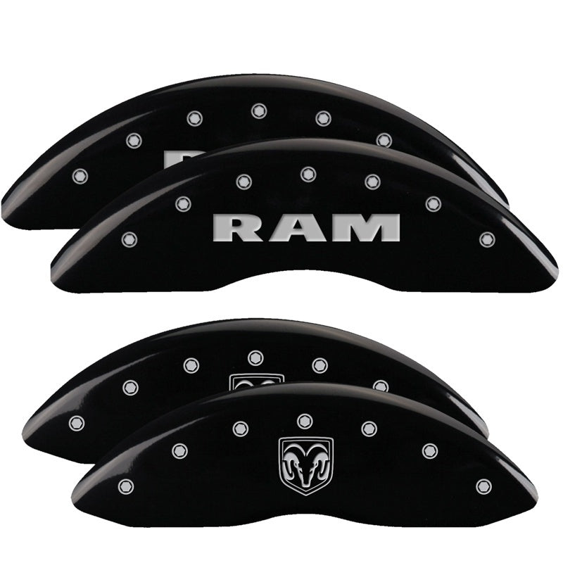 MGP Caliper Covers 4 Logo - MGP 4 Caliper Covers Engraved Front RAM Engraved Rear RAMHEAD Black finish silver ch