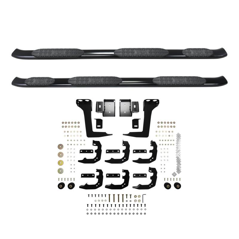 WES Nerf Bars - PRO TRAXX 5 - Westin 19-22 RAM 1500 Quad Cab 6.5ft Bed (Excl. Classic) PRO TRAXX 5 Oval W2W Nerf Step Bars - Blk