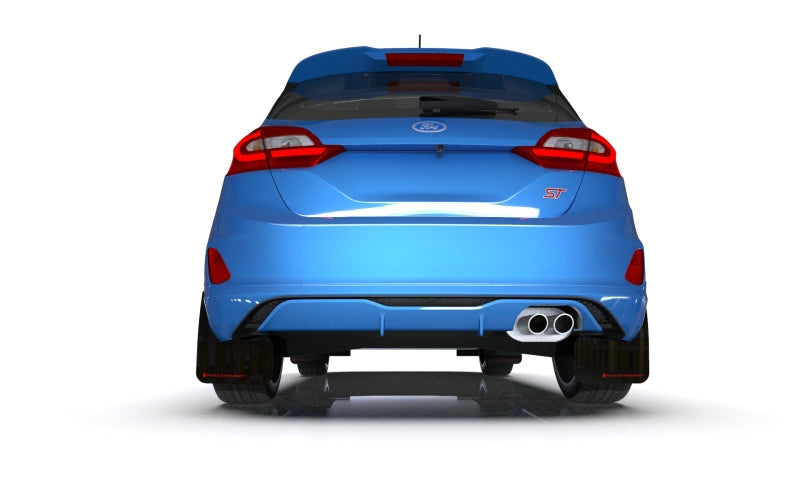 RAL UR Blk Flap/Blue Logo - Rally Armor 18-23 Ford Fiesta ST MK8 Black UR Mud Flap w/Blue Logo