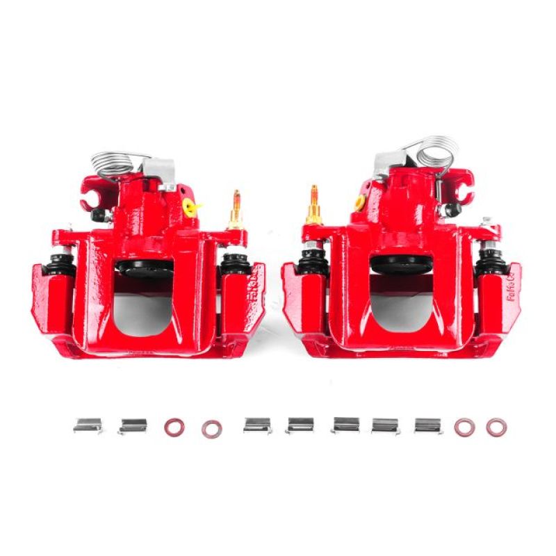 PSB Red Calipers - Power Stop 11-14 Ford Edge Rear Red Calipers w/Brackets - Pair