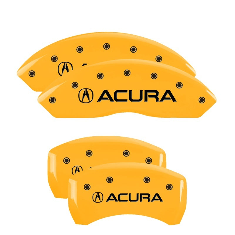 MGP Caliper Covers 4 Logo - MGP 4 Caliper Covers Engraved Front & Rear Acura Yellow finish black ch