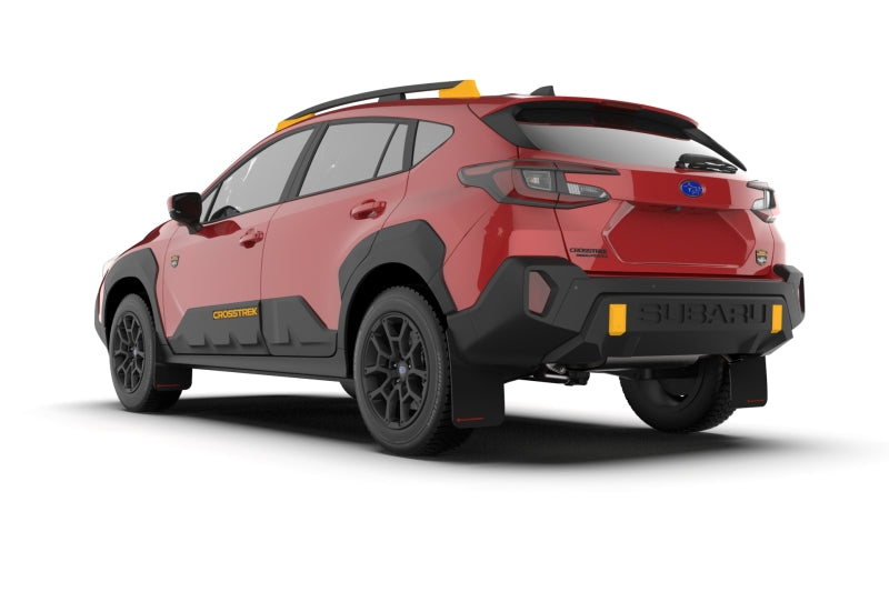 RAL UR Blk Flap/Rd Logo - Rally Armor 24-25 Subaru Crosstrek (Wilderness Only) Black UR Mud Flap W/Red Logo - No Drilling Req