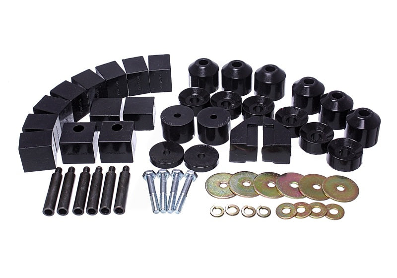 ES Body Mounts - Black - Energy Suspension 86-95 Suzuki Samurai Black 1in Lift Body Mount Set