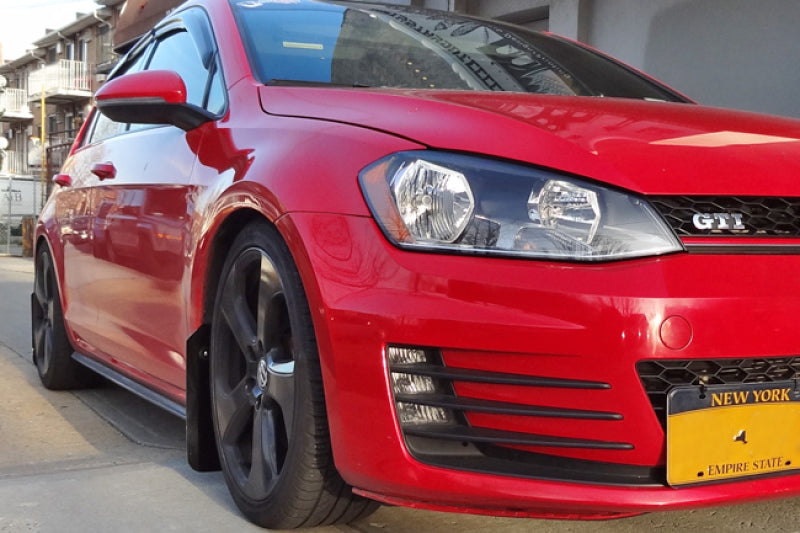 RAL UR Blk Flap/Grey Logo - Rally Armor 15-21 MKVII VW Golf/GTI Black UR Mud Flap w/Grey Logo