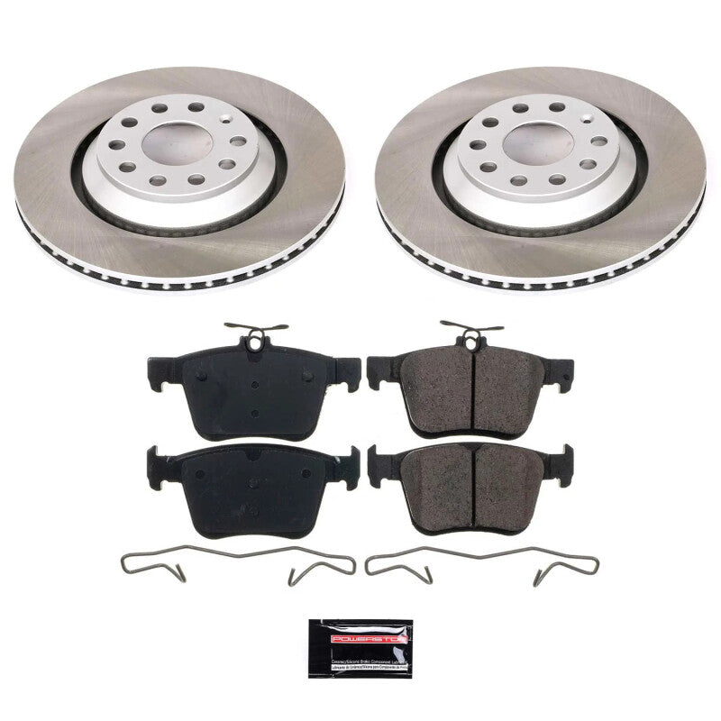 PSB Semi-Coated Rotor Kits - Power Stop 15-19 Volkswagen Golf R Rear Semi-Coated Rotor Kit