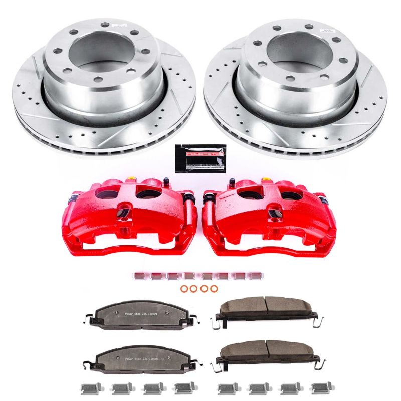PSB Red Calipers - Power Stop 09-10 Dodge Ram 3500 Rear Z36 Truck & Tow Kit w/Cals