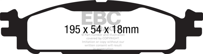 EBC Yellowstuff Brake Pad Sets - EBC 11+ Ford Explorer 2.0 Turbo 2WD Yellowstuff Front Brake Pads