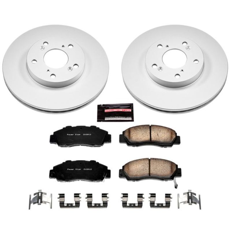 PSB Z17 Evolution Coated Kit - Power Stop 98-02 Honda Accord Front Z17 Evolution Geomet Coated Brake Kit