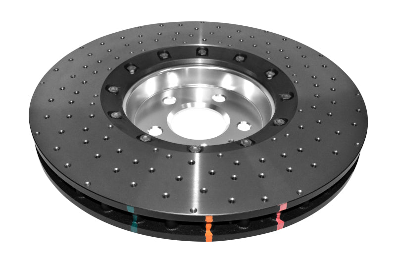 DBA 5000 Slot&Drill Rotors - DBA 14-17 Audi A8 Quattro Front Slotted 5000 Series 2 Piece Rotor Assembled w/ Silver Hat Drill/Dimp