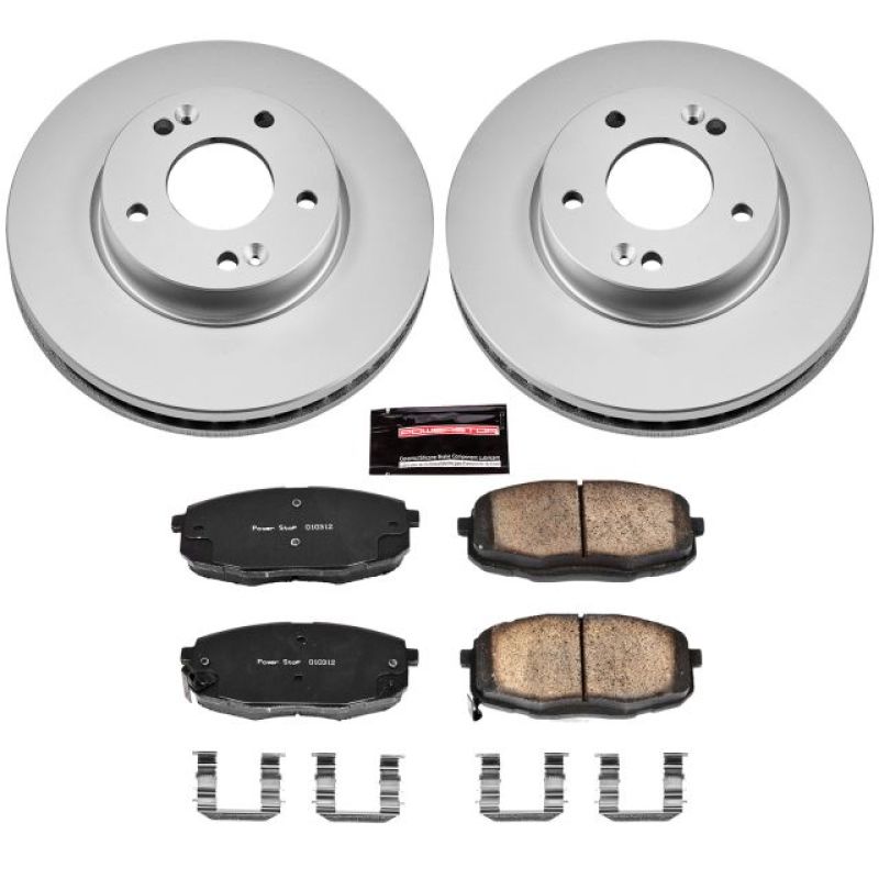 PSB Z17 Evolution Coated Kit - Power Stop 14-16 Kia Soul Front Z17 Evolution Geomet Coated Brake Kit