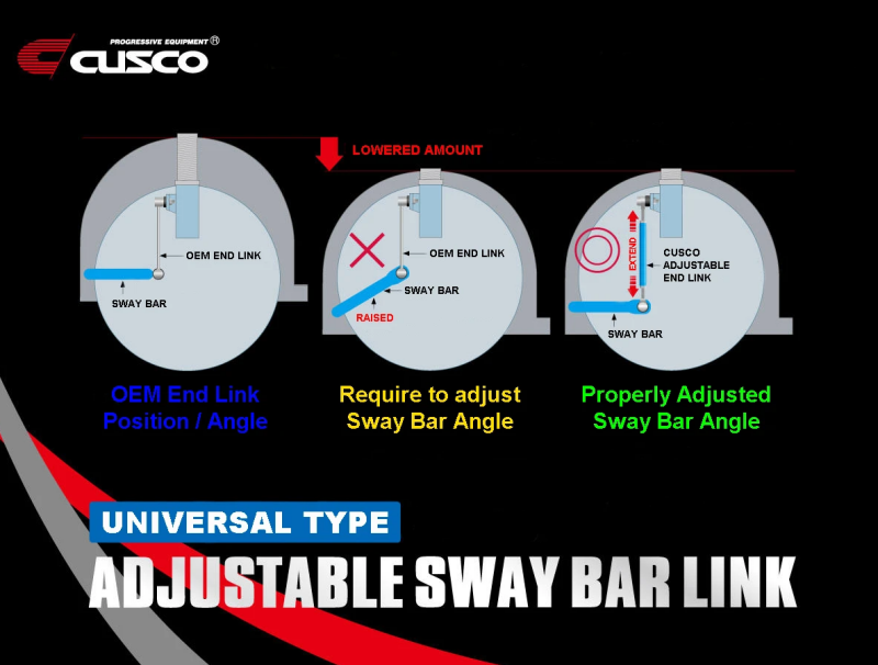 CUS End Links - Cusco Universal Adjustable Front Sway Bar End Link Set(345mm-375mm)