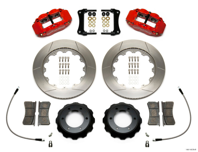 WIL Superlite Brake Kit - Wilwood Narrow Superlite Red 6R Front Kit 14in Slotted Rotor w/ Lines 05-15 Toyota Tacoma