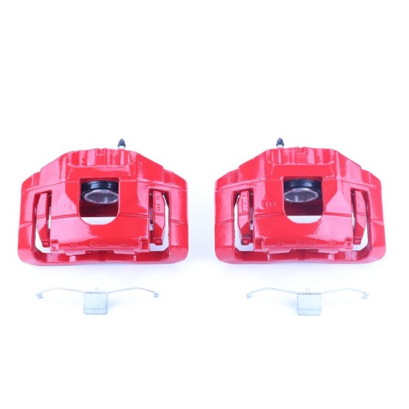 PSB Red Calipers - Power Stop 05-06 Audi A4 Front Red Calipers w/Brackets - Pair